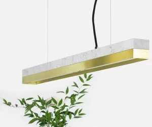 GANTlights Светодиодный подвесной светильник из каррарского мрамора и латуни C