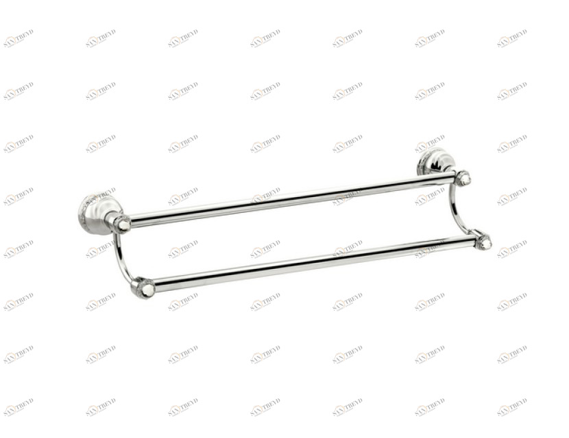 041079.S00.62 Вешалка для полотенец двойной 600мм с кристаллами сваровски Сатин никель Mestre Austral