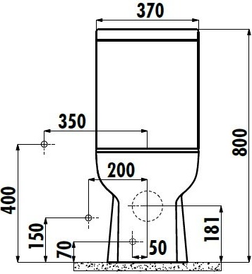 LR360-00SI00E-0000 LARA Унитаз с биде к стене Черный Creavit Lara - Вид №3