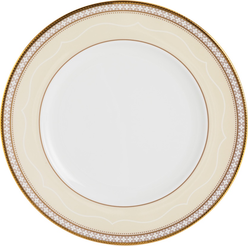 10628672 Noritake Тарелка закусочная Noritake "Трефолио,золотой кант" 22см Фарфор костяной 