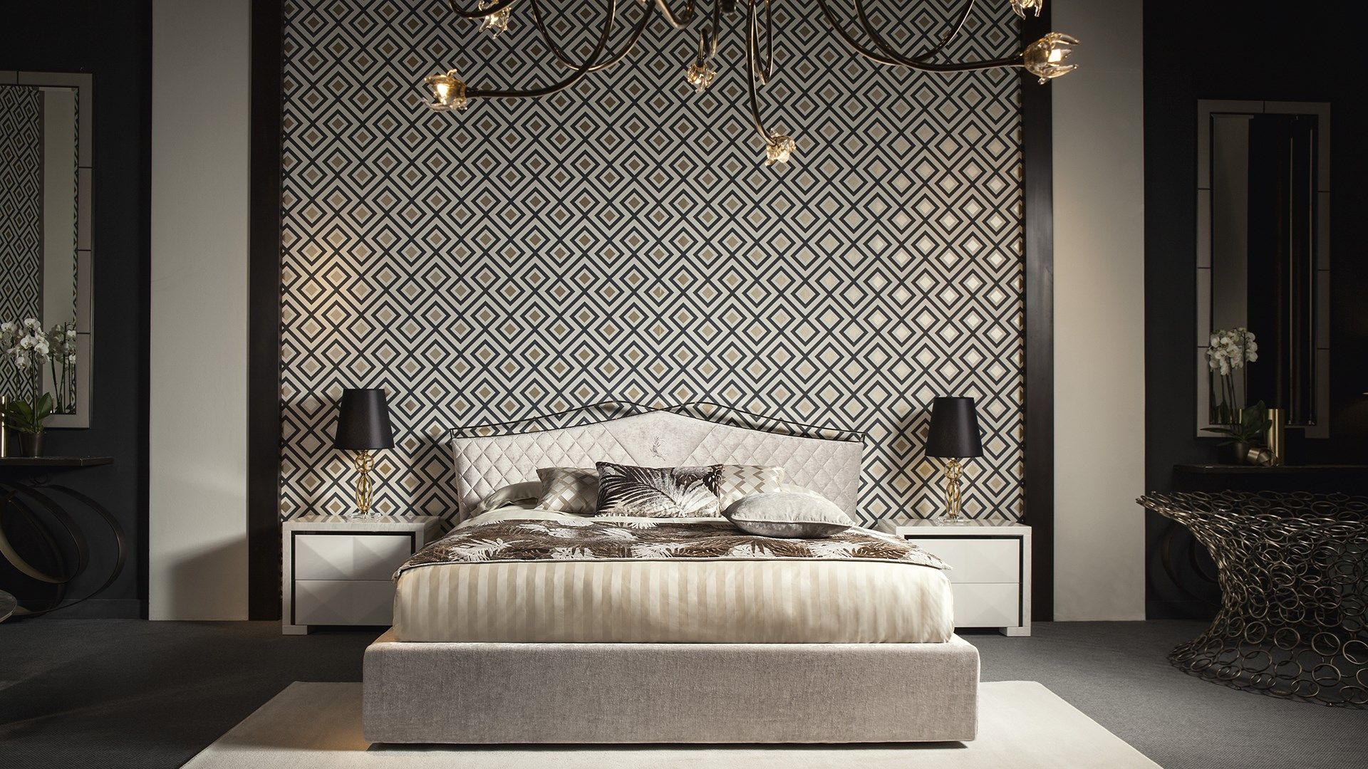 Бархатная мягкая двуспальная кровать Cantori ARCH-00031873 - Вид №7