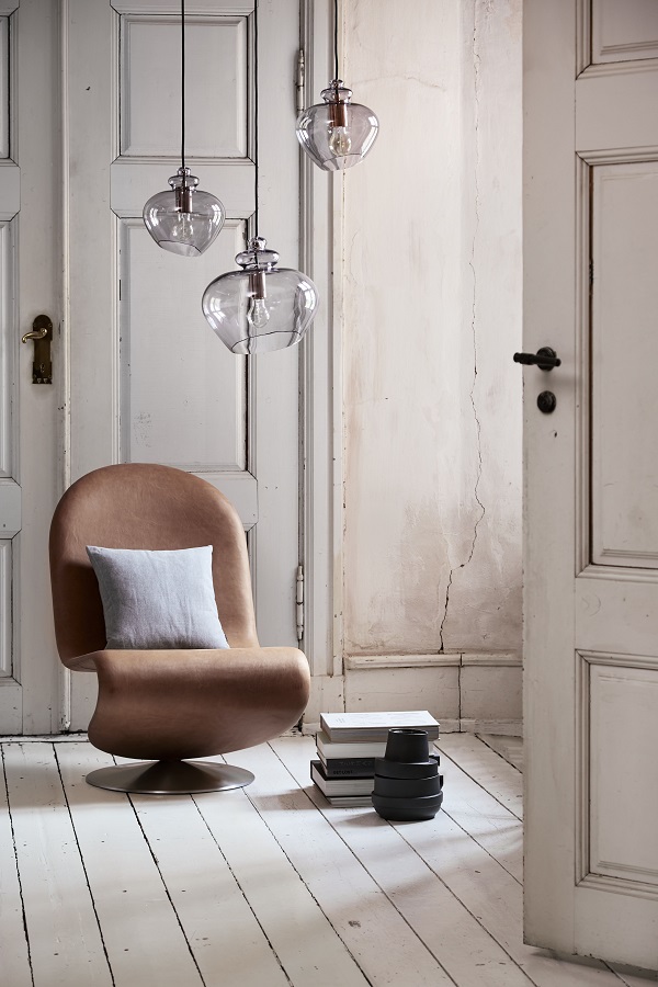 Лампа подвесная Grace, ø23 см, дымчатое стекло, черный цоколь Frandsen 1172270505001 - Вид №3