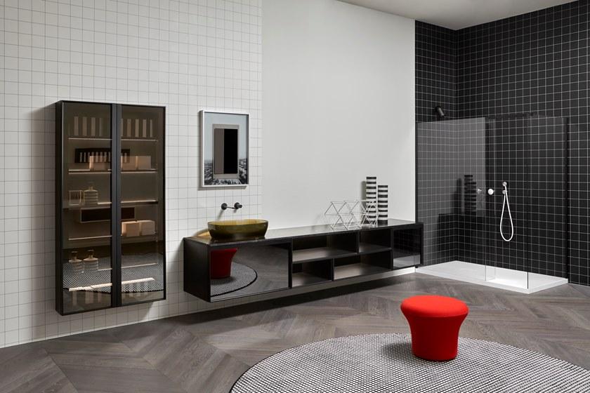 Antonio Lupi Design Подвесной шкаф для ванной из дерева и стекла с дверцами Bemade Antoniolupi sun-id-1474008 - Вид №2