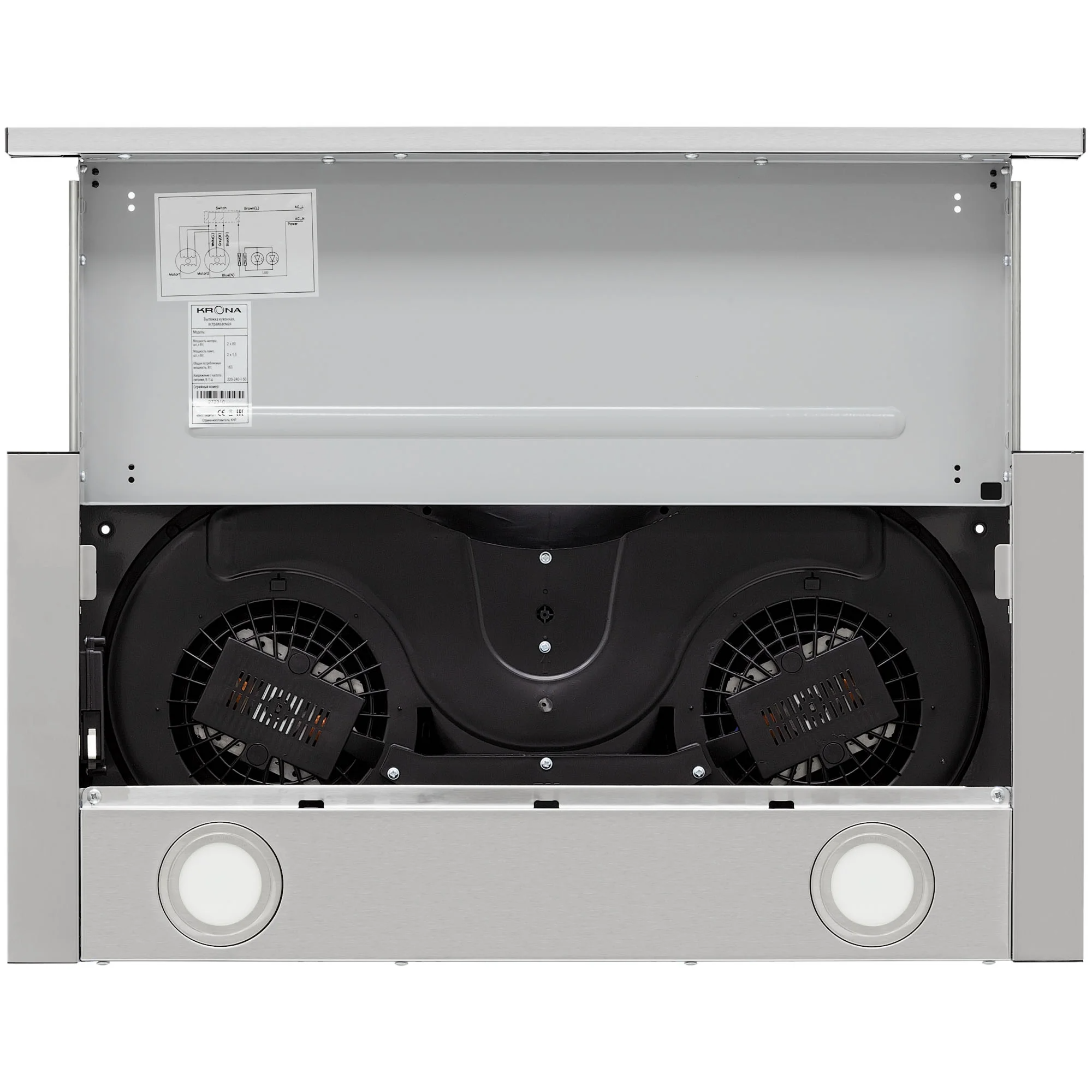 9063333 Вытяжка телескопическая KRONA KAMILLA T 600 INOX 2 motors серый/серый STDN-0019976 - Вид №4