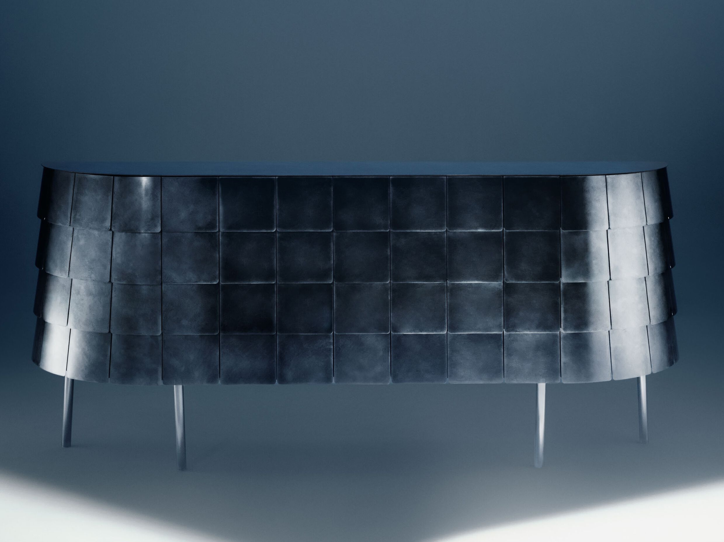 Шкаф из нержавеющей стали с распашными дверцами и ящиками DE CASTELLI Iridium Edition ARCH-00069122