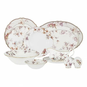 Сервиз обеденный фарфоровый белый с розовым на 6 персон, 27 предметов "Фантазия" ANNA LAFARG EMILY ФАНТАЗИЯ 00-3946663 Белый;розовый