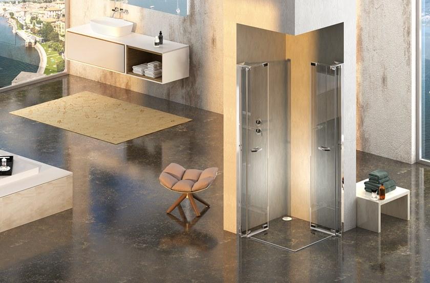 Duka Угловая душевая кабина с откидной дверцей Quadra – con profili verticali e orizzontali sun-id-1444854 - Вид №3