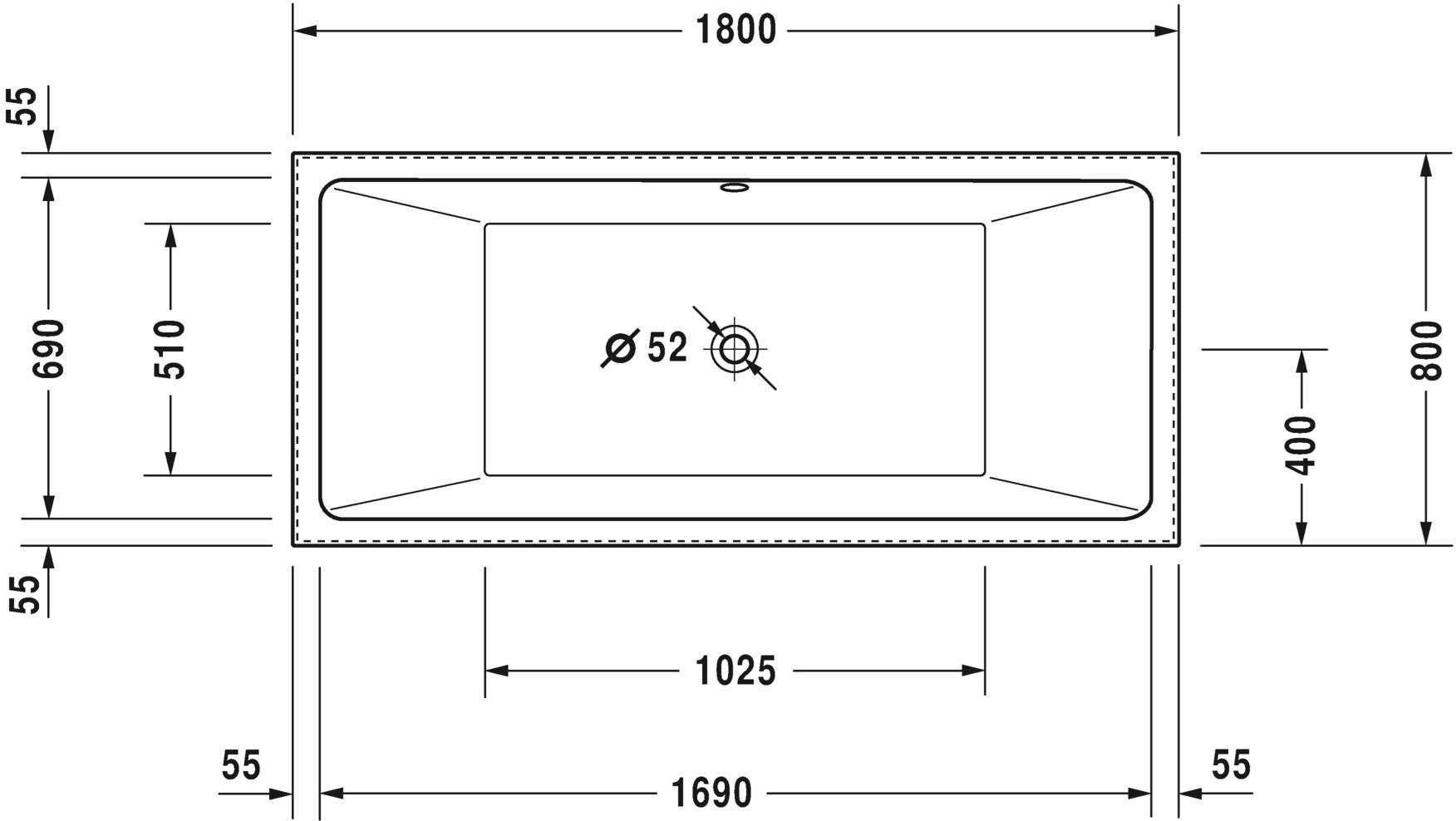 Duravit Отдельностоящая прямоугольная акриловая ванна Vero air 700418 - Вид №3