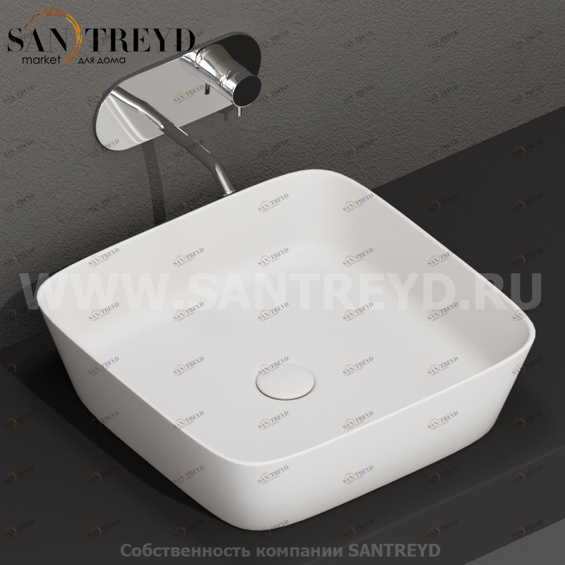 460130 Накладная раковина на столешницу  квадратная Kerasan Nolita