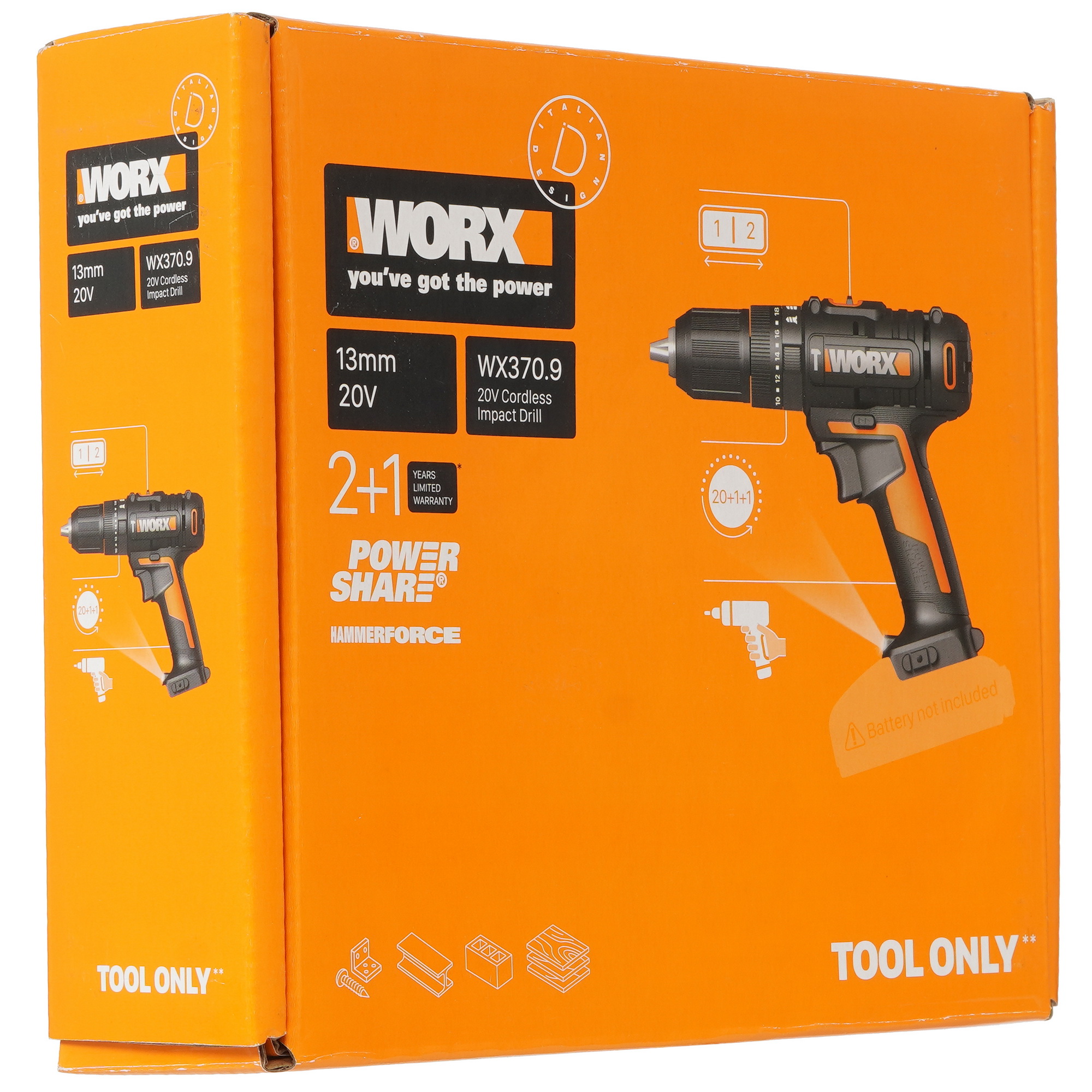 Дрель-шуруповерт Worx WX370.9 PowerShare 20V  , Без ЗУ, Без АКБ 9083047 STDN-0008762 - Вид №7