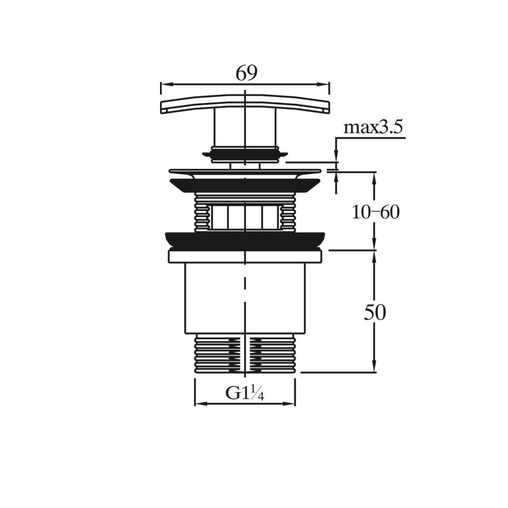 Донный клапан автомат Raiber RLET-58 RLET-58 Santreyd  - Вид №3