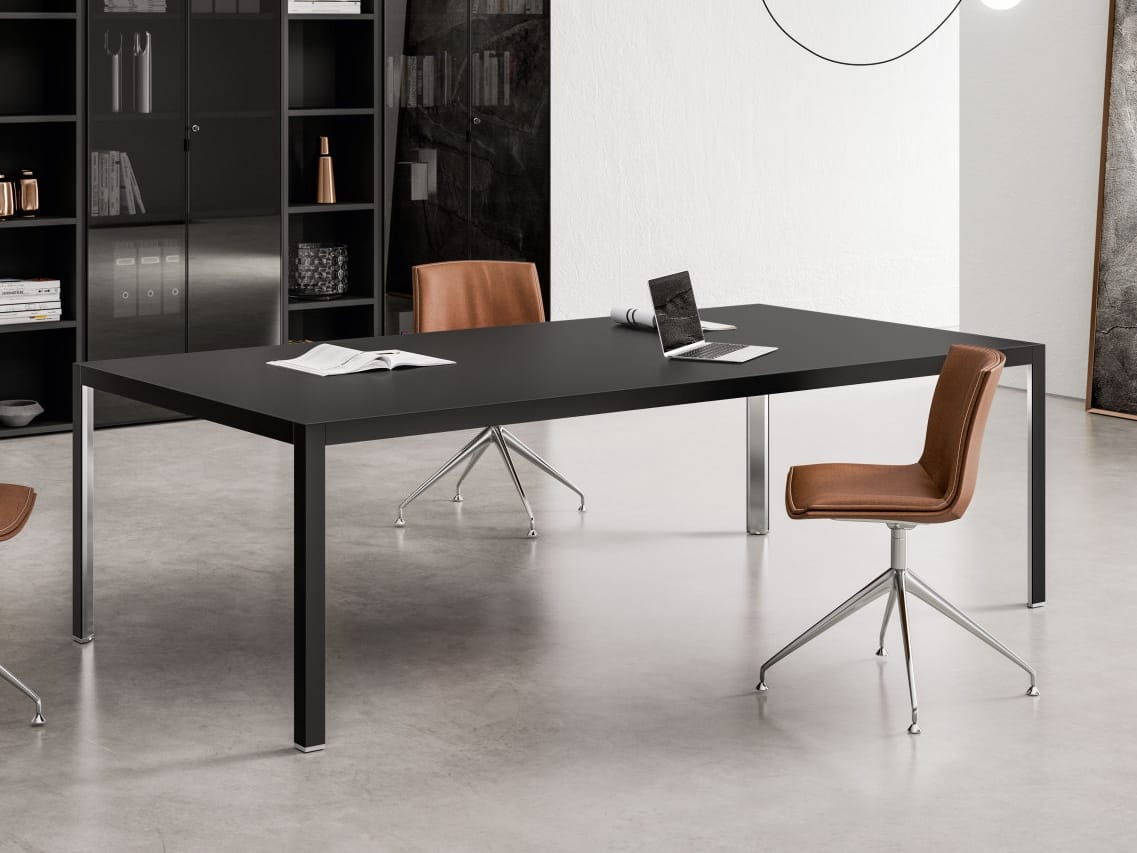 Прямоугольный стол для совещаний из лакированного стекла About Office Hype ARCH-00091022 - Вид №1