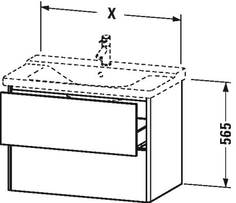XS418001818 Тумбочка подвесная XSquare #XS4180 610 x 473 мм Белый матовый, декор Duravit - Вид №3