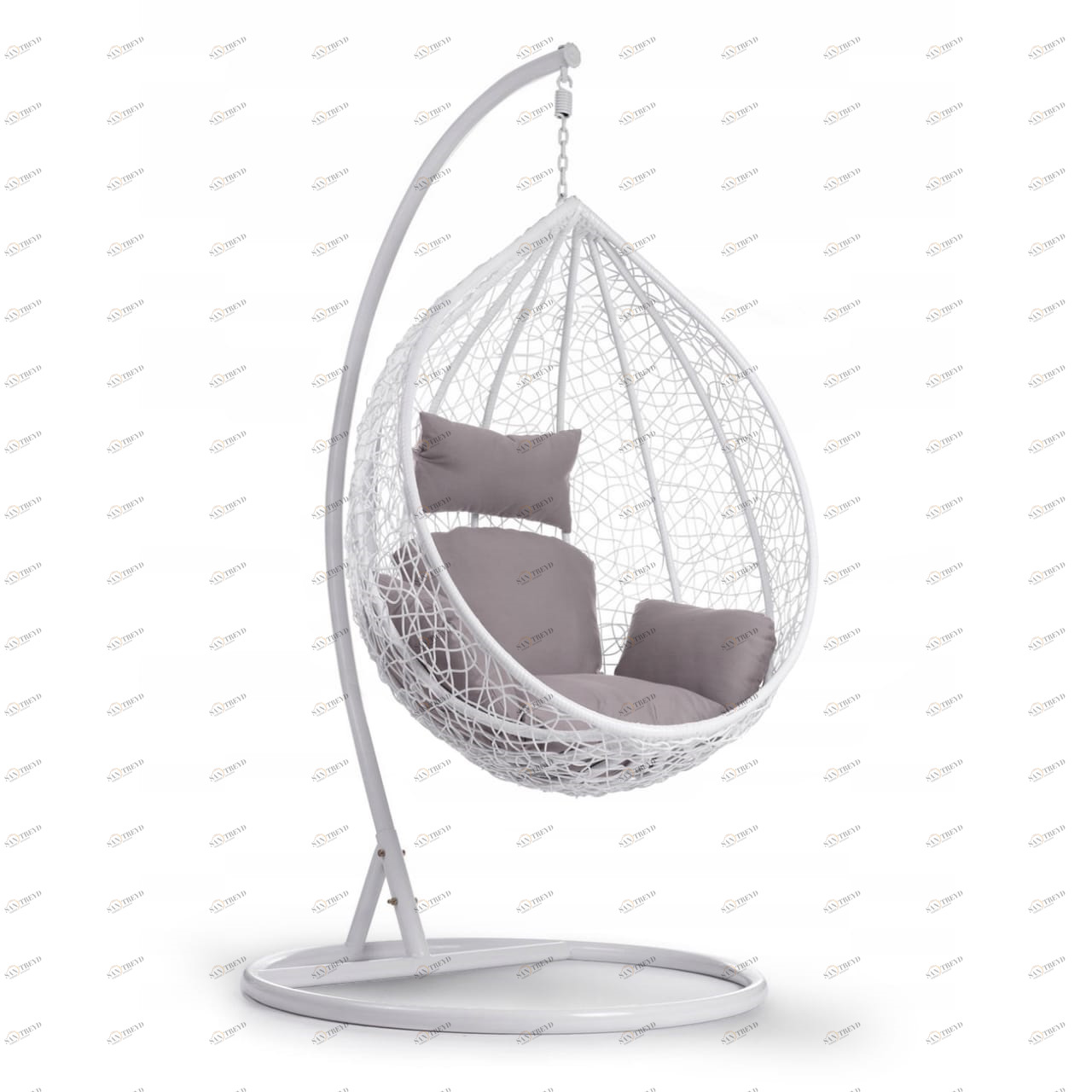 Подвесное кресло искусственный ротанг белое AFINA  00-3860512 Белый 