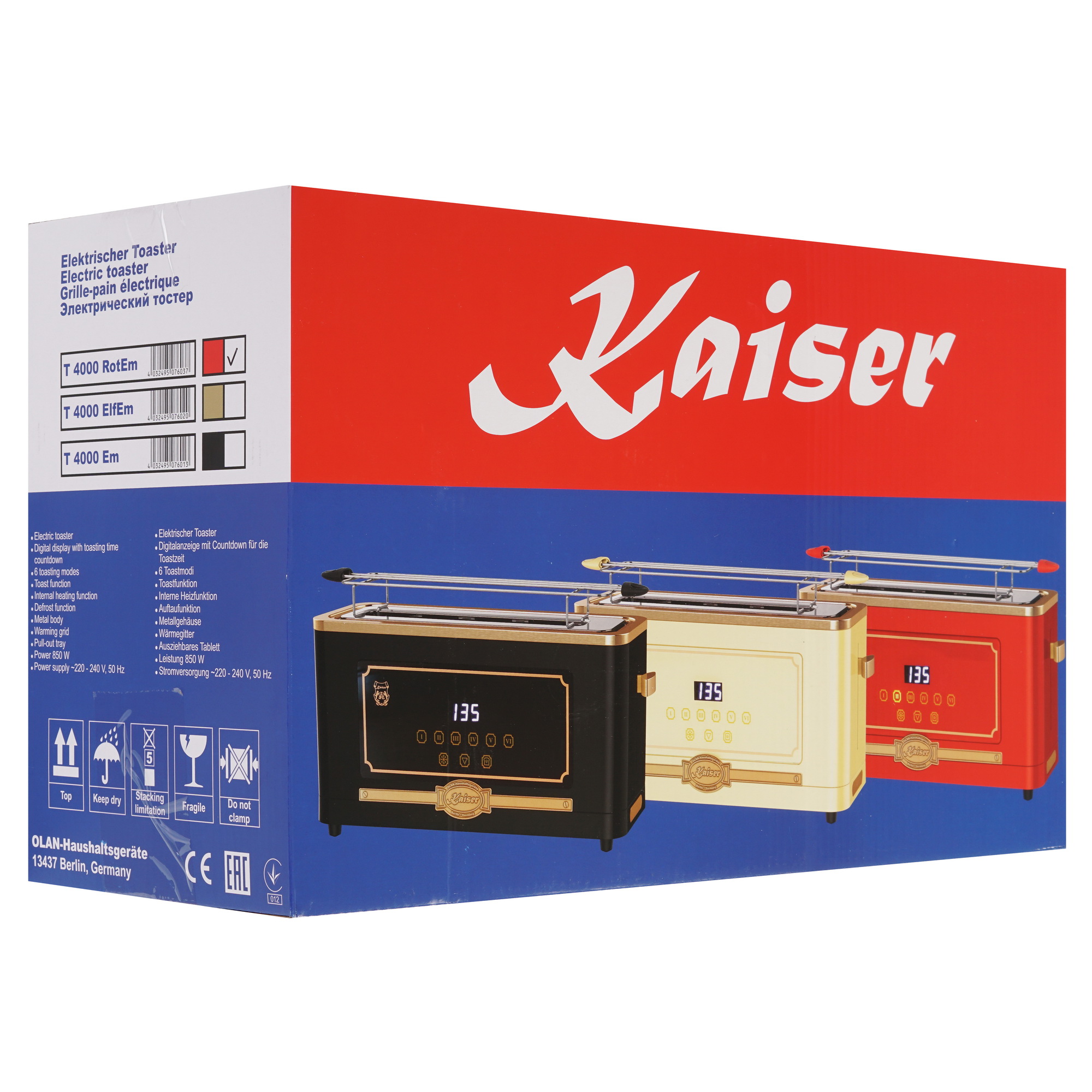 9229088 Тостер Kaiser T 4000 красный STDN-0030770 - Вид №8