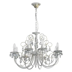Люстра хрустальная подвесная «Свеча», 8 ламп, 24 м², цвет белый 82314130 STLM-2023699