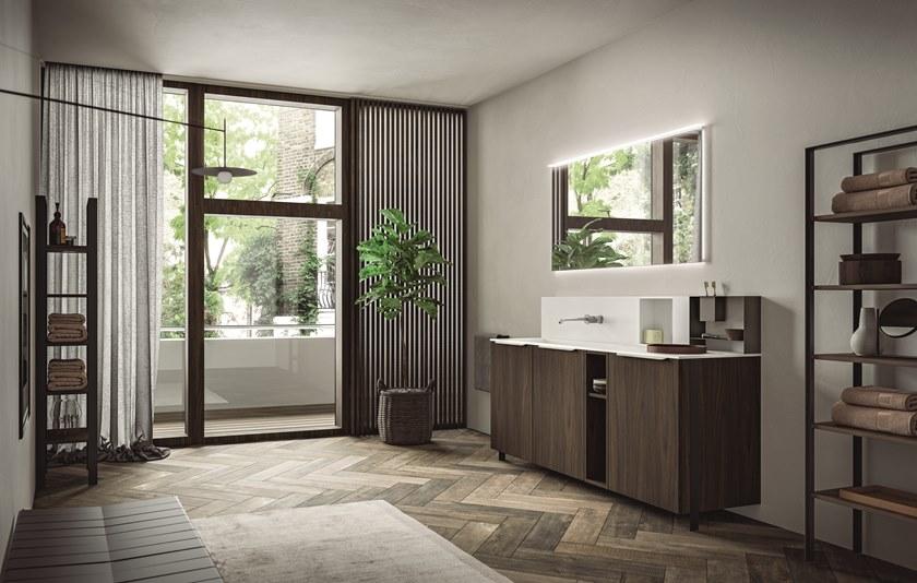 Cerasa Мебель для умывальника из меламина с зеркальными дверцами Cartabianca sun-id-1352555 - Вид №3