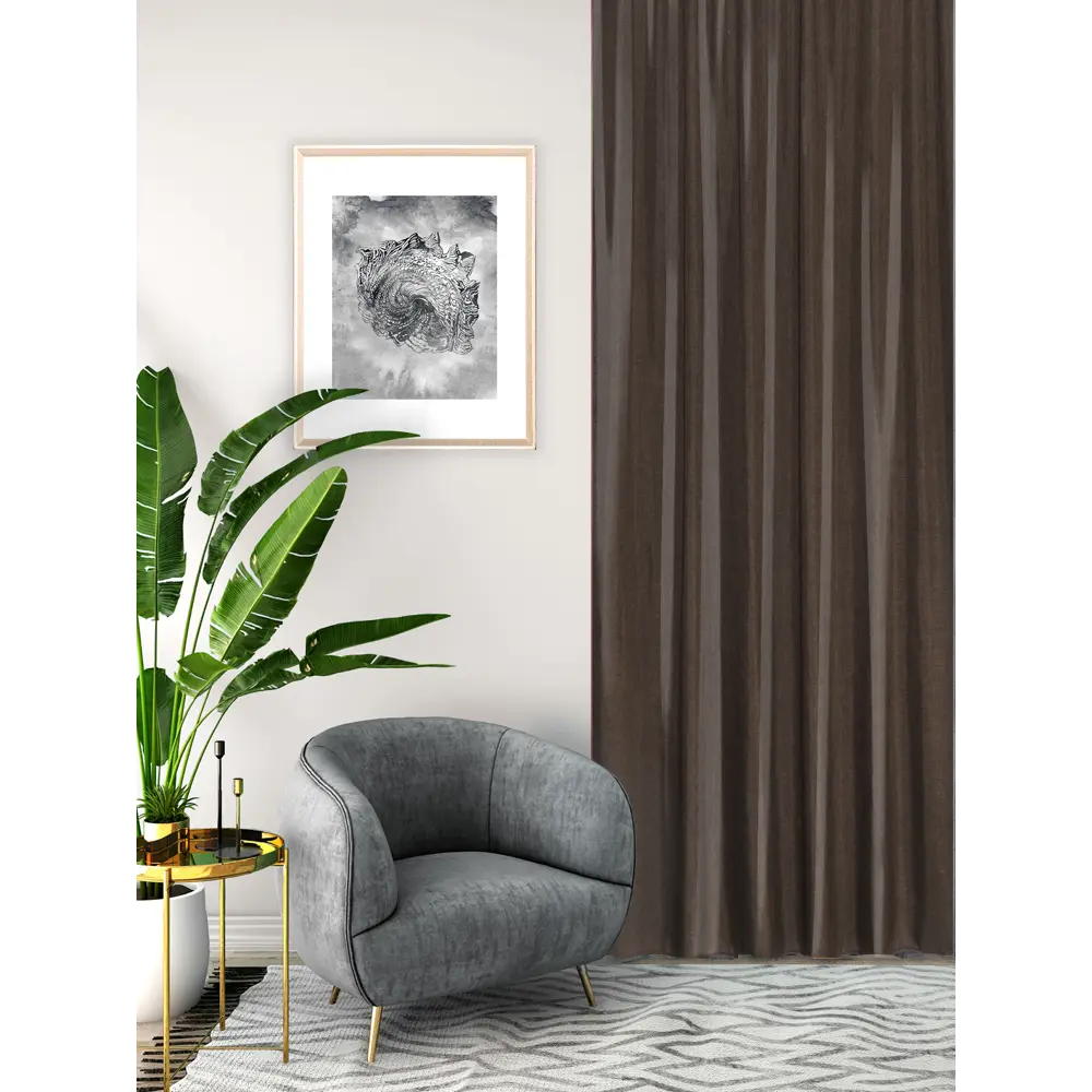 Штора на ленте Seasons Looks 140х260 см Coffee цвет кофе 84177640 STLM-2095606  - Вид №4