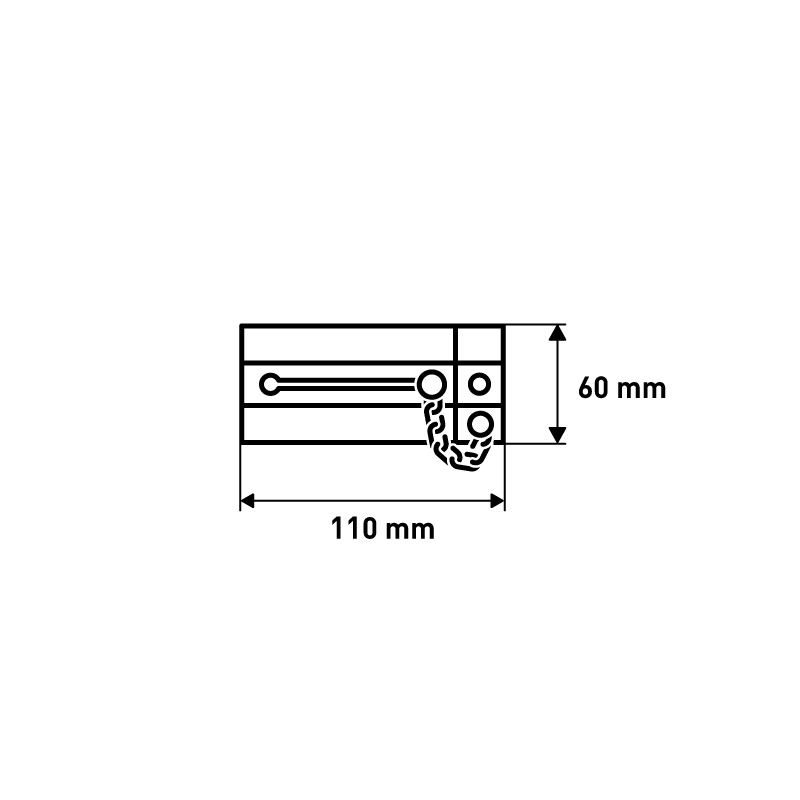 Цепочка для двери , 110x60x10 мм, никель LJPS0590 Public Steel Россия  - Вид №1