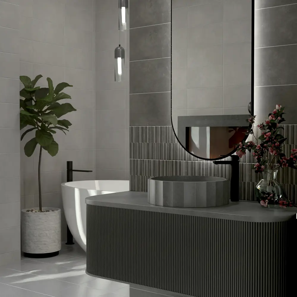 Настенная плитка KREAFORTA Mersey Dark 20x40 см 1.62 м² матовая цвет графит 89413667 STLM-2013287 - Вид №5