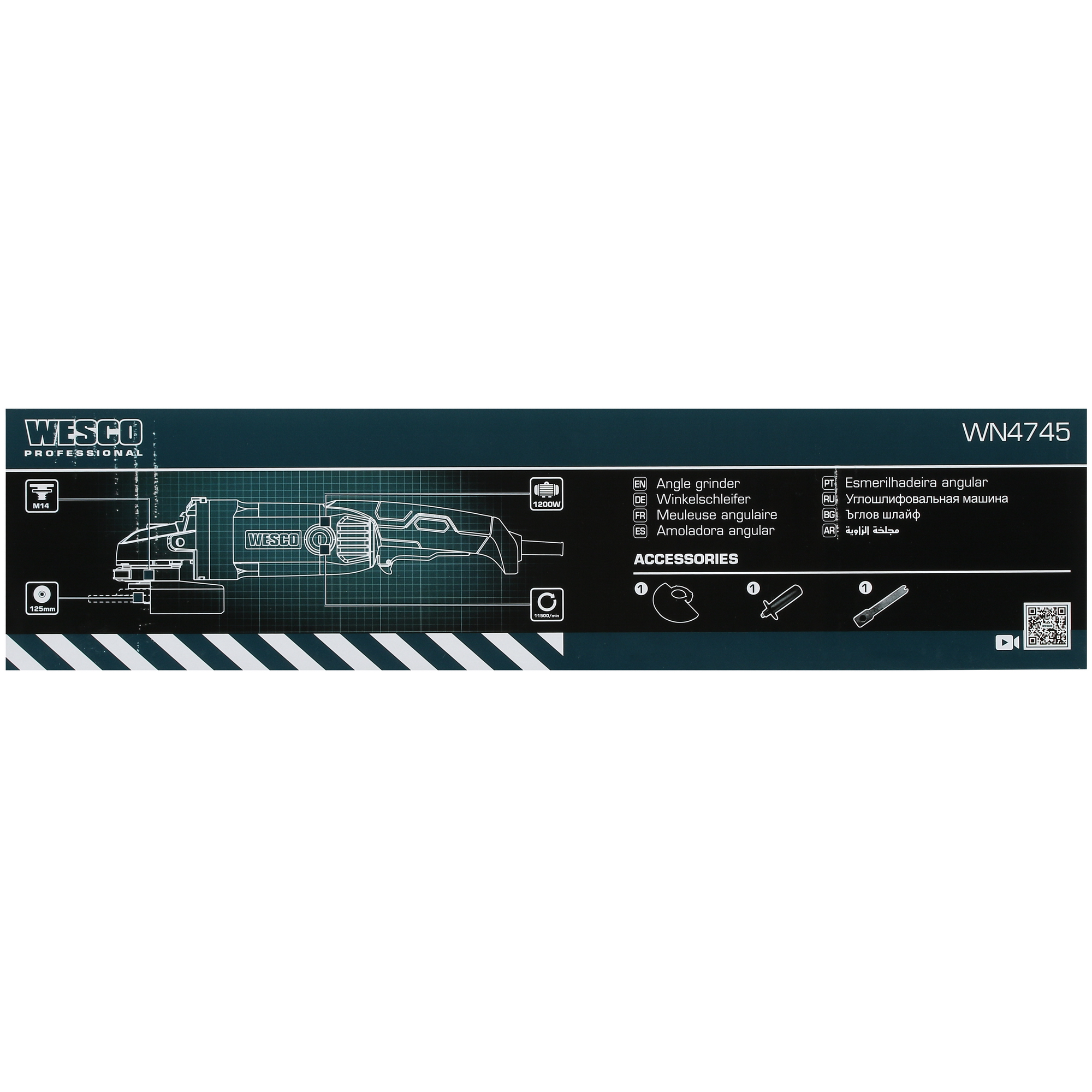 Углошлифовальная машина (УШМ) Wesco WN4745 5094217 STDN-0015762 - Вид №8