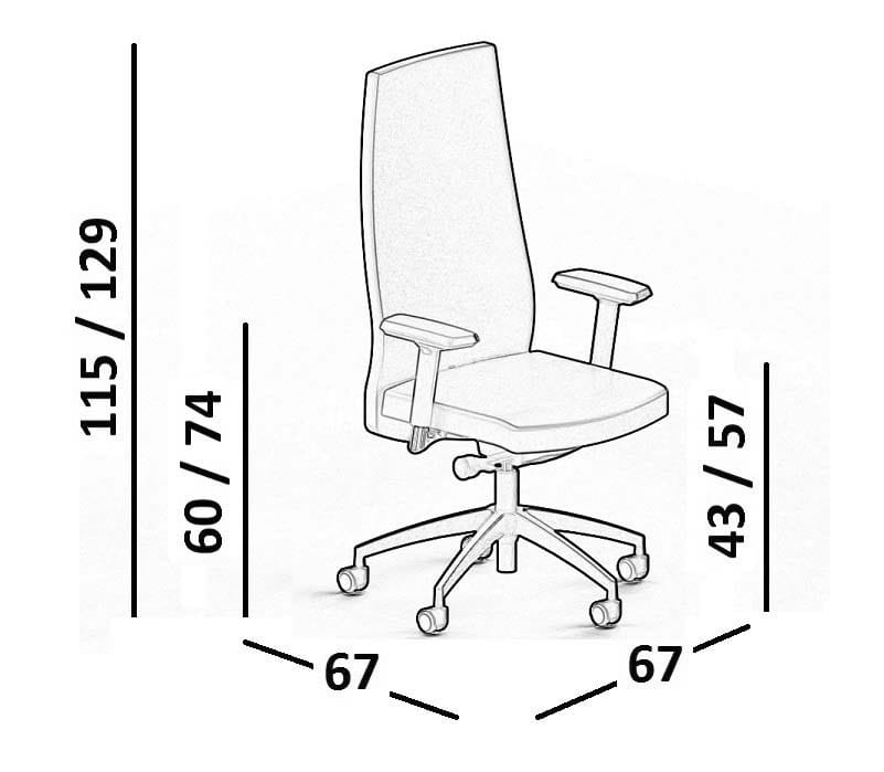 Регулируемое по высоте вращающееся офисное кресло с колесами Luxy SmartOffice ARCH-00051044 - Вид №10