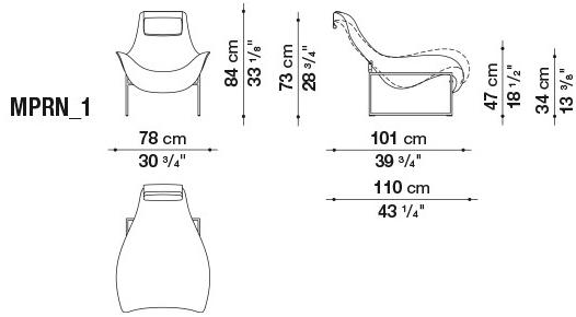 B&B Italia Санное кресло из кожи Mart sun-id-1441814 - Вид №16