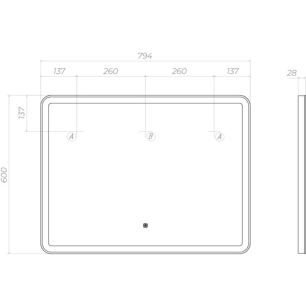 Зеркало Vigo Bora Classic LED с подсветкой для ванной комнаты 80 см 84005331 STLM-0046056 - Вид №5
