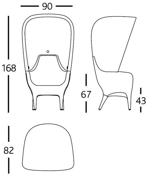 BD Barcelona Design Кресло полиэтиленовое с высокой спинкой Showtime sun-id-1355767 - Вид №6
