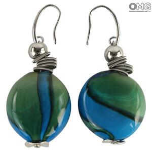 4668 ORIGINALMURANOGLASS Серьги Лагуна - муранское стекло OMG 1 см