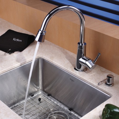 KHU101-23-KPF2220SN-KSD33BN Накладная раковина на столешницу  прямоугольная Krausru  - Вид №9