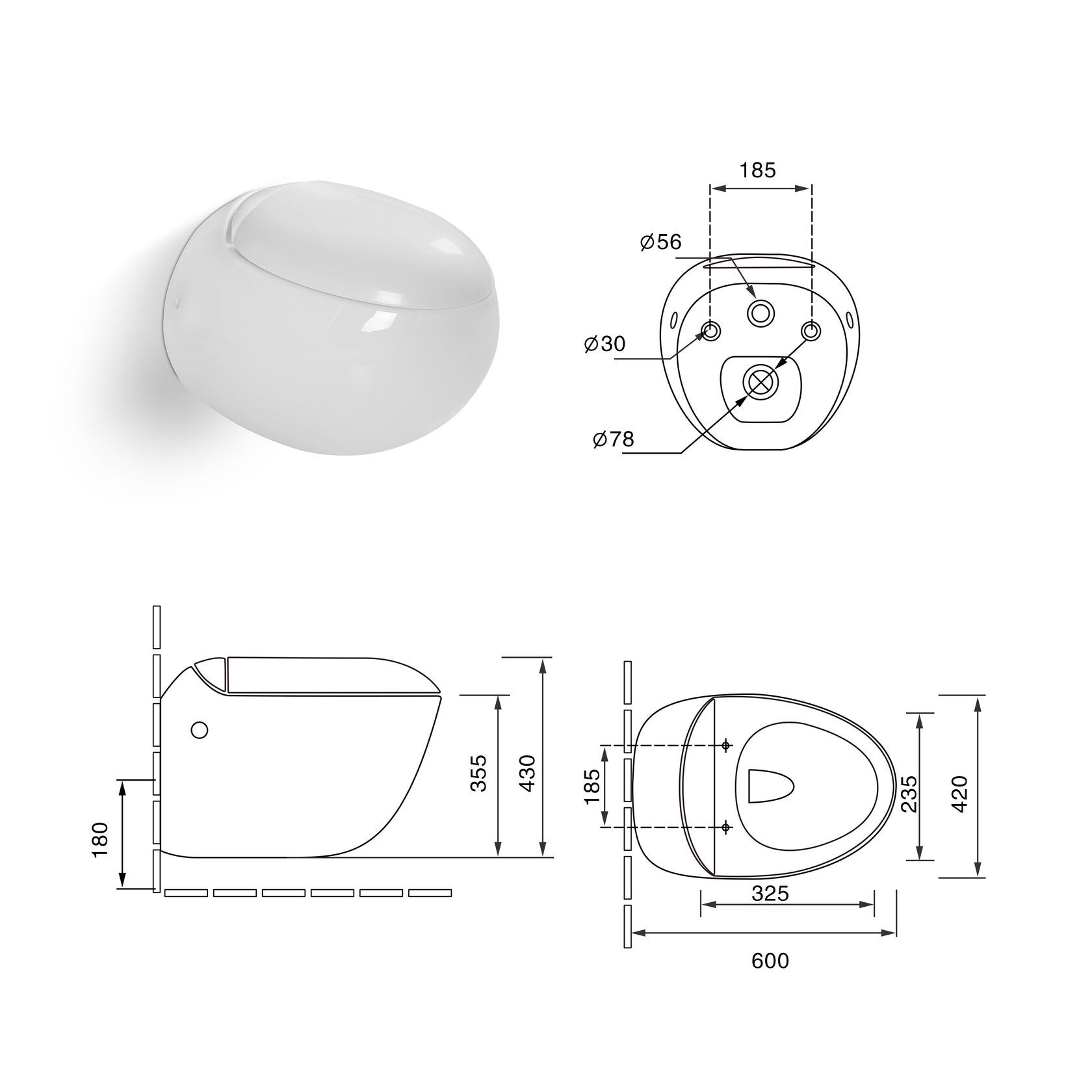 Подвесные унитазы SL-5001 SANTILINE  - Вид №4