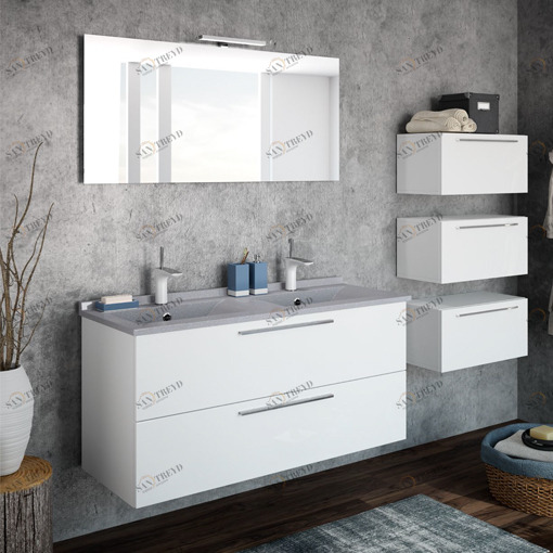 Комплект мебели для ванной KIM561202B (белый глянцевый) Ambiance Bain Akido Collection KIM561202BБЕЛЫЙГЛЯНЦЕВЫЙ