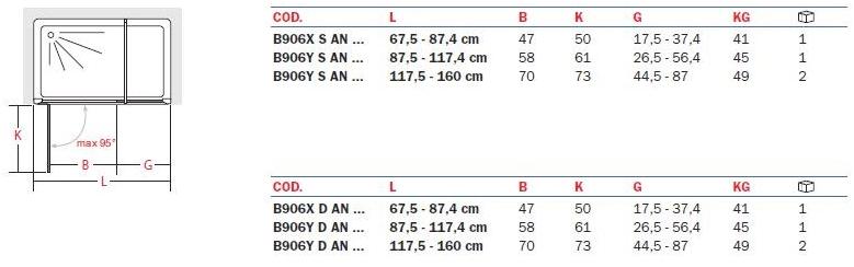 INDA® Распашная дверь на неподвижном элементе для ниши Azure B906…s/d - Вид №1