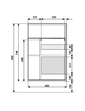 У94717 Тумба с раковиной Stretto 60П 1д. Белый глянец 1 Marka Stretto  - Вид №10