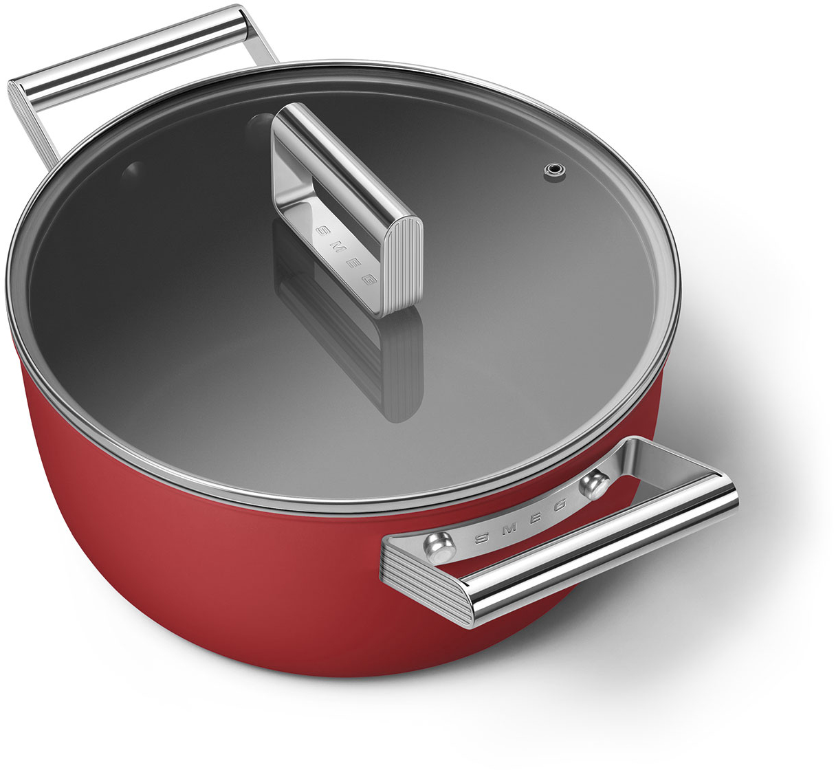 CKFC2411RDM Посуда / кастрюля с двумя ручками и крышкой 24 см, красная SMEG  - Вид №7