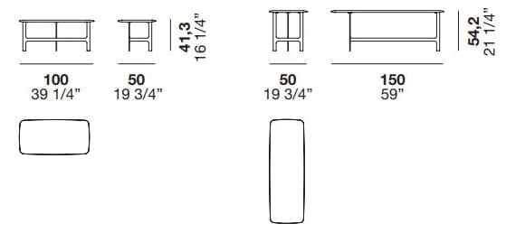 Прямоугольный деревянный журнальный столик для гостиной Alf DaFrè MALMO ARCH-00011135 - Вид №1