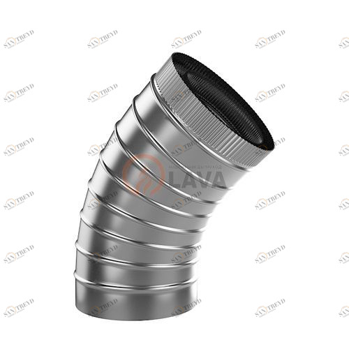 Сендвич-отвод LAVA 130/200, угол 45*, нерж. 304 (0,8)/439 (0,5) 3344