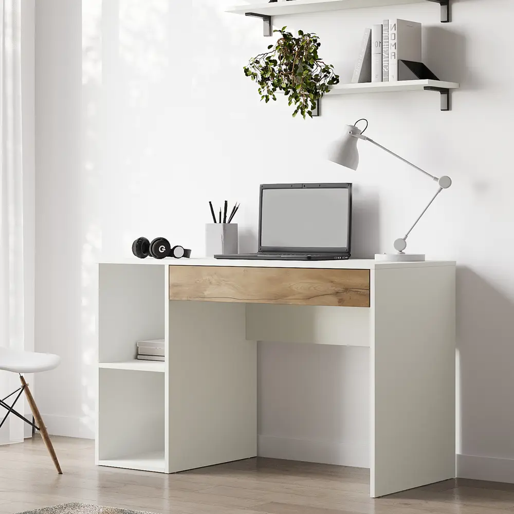 Стол письменный 110x75x50 см ЛДСП цвет белый лед/таксония Santreyd STLM-2173121