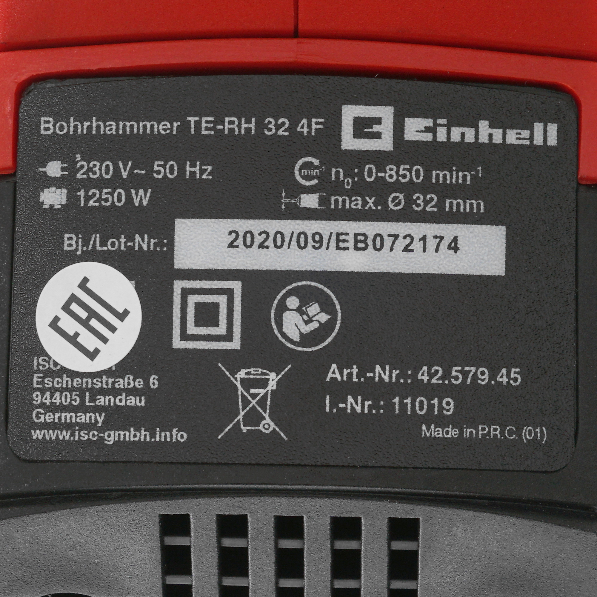 Перфоратор Einhell TE-RH 32 4F Kit 5322655 STDN-0075850 - Вид №2