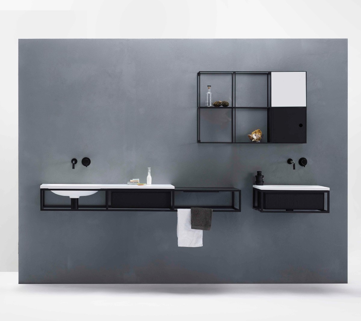 Ex.T Frame Умывальник с решеткой и тумбой comp-comp-gl2d - Вид №4