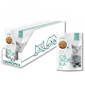 ПР0051891*24 Корм для кошек кусочки в желе с кроликом и индейкой пауч 85г (упаковка - 24 шт) ОБЖОРКА