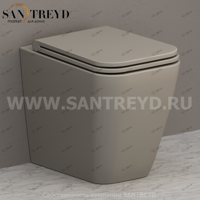 ST004GH Приставной унитаз напольный Белый Ceramica Globo STONE Италия