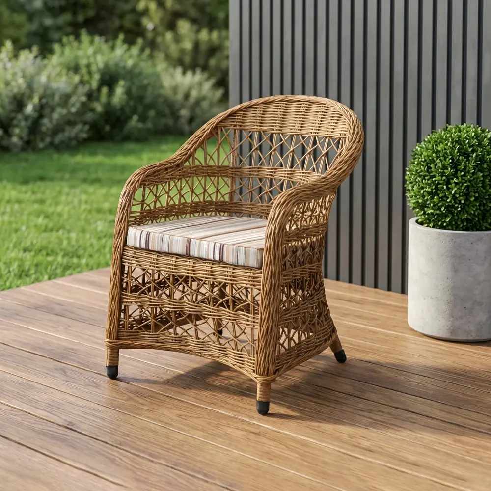 Кресло садовое Dino 63x70x84 см искусственный ротанг натуральный Santreyd STLM-2032599