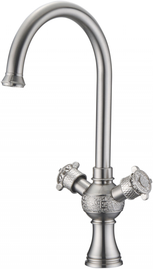 Смеситель ZorG Antic A 2004K-SL для кухонной мойки, серебро