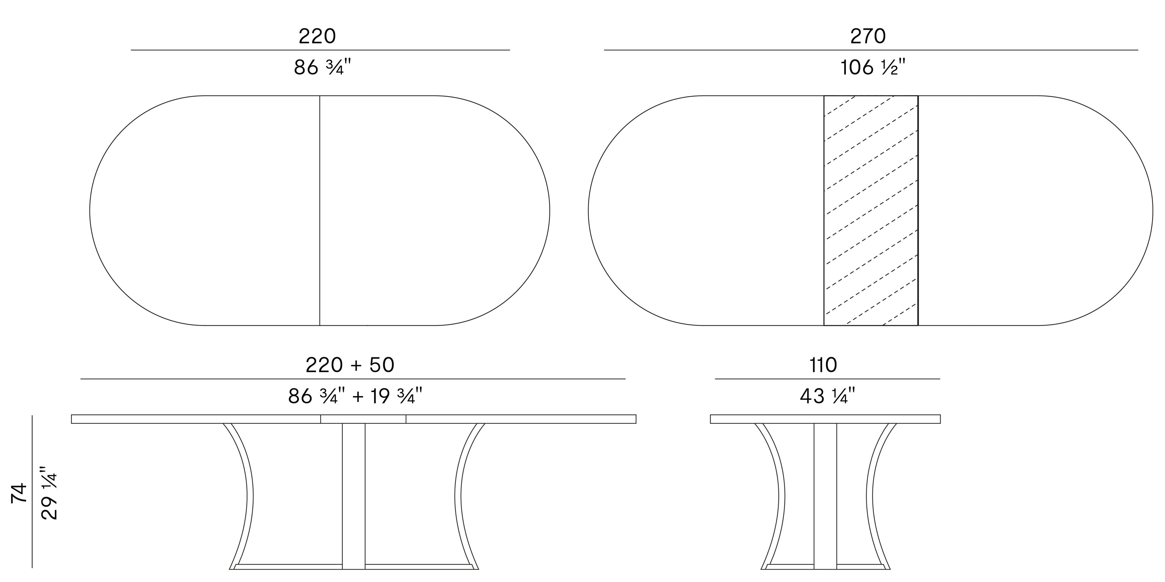 Овальный выдвижной стол Potocco Grace ARCH-00095628 - Вид №3