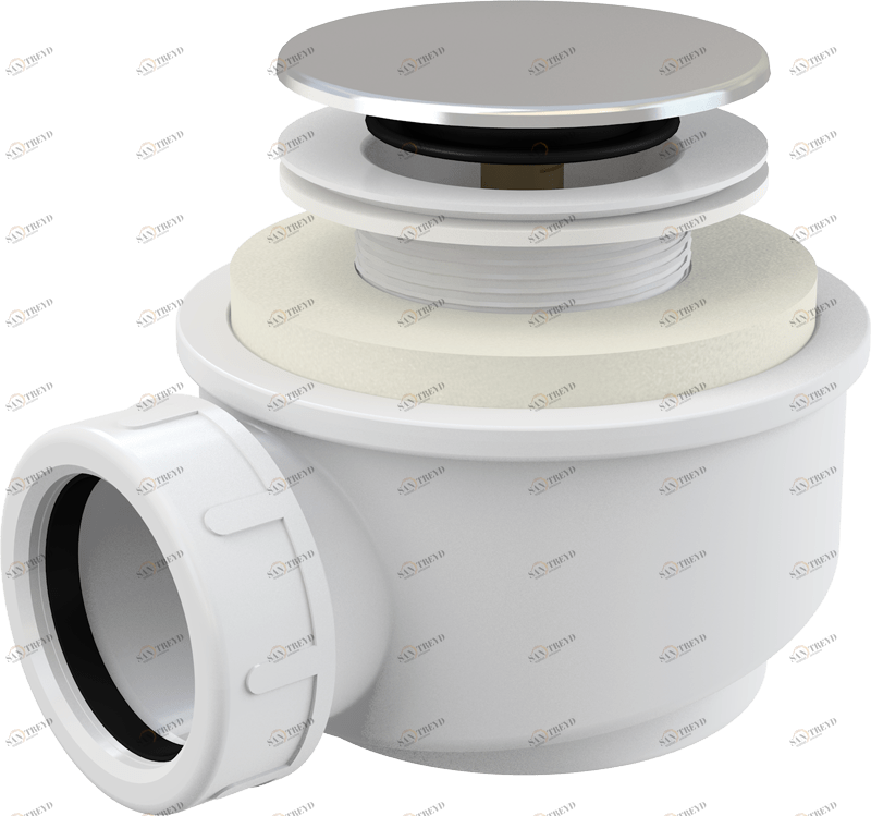 Сниженный сифон для душевого поддонa CLICK/CLACK, хром ALCAPLAST A476