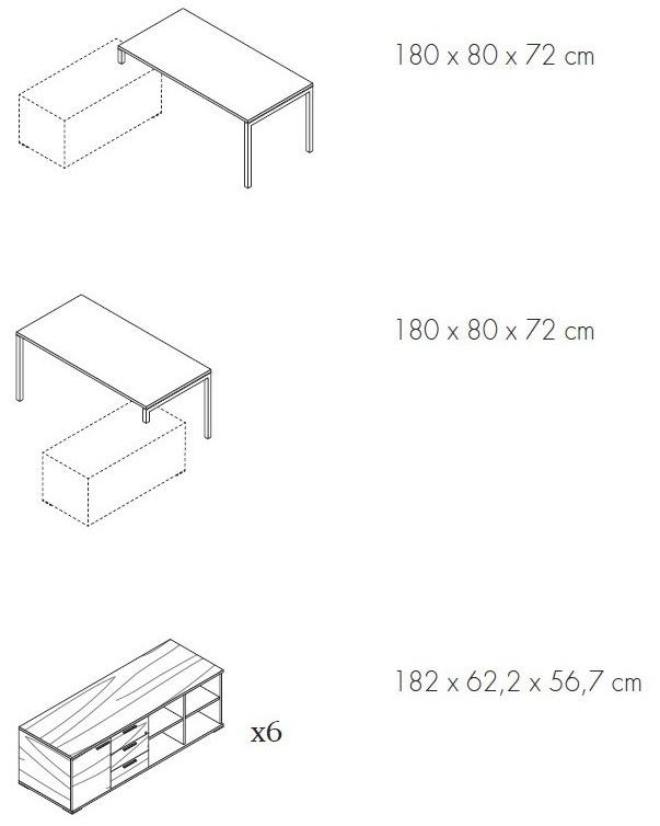 Bralco Модульный стол со встроенной полкой с системой управления кабелями Gate sun-id-1408803 - Вид №7