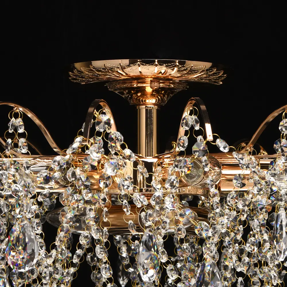 Люстра хрустальная потолочная «Бриз», 9 ламп, 27 м², цвет золото MW-Light STLM-2126387 - Вид №3
