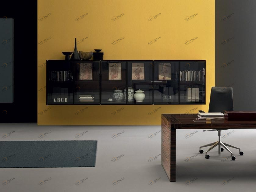 Martex Модульный офисный книжный шкаф из дерева и стекла sun-id-1374044